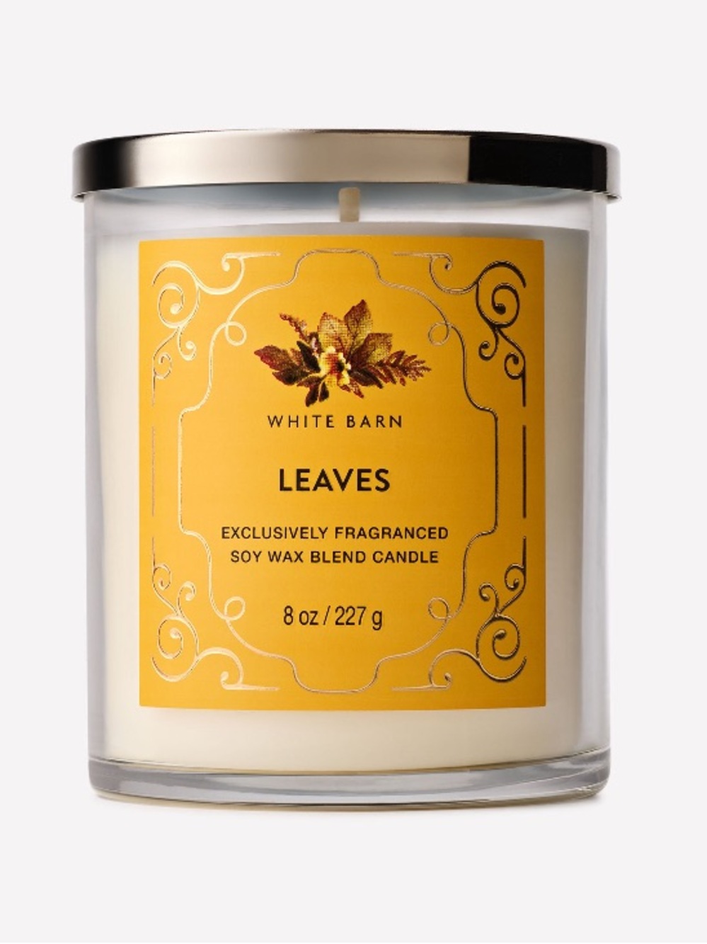 2/$20 “LEAVES” Single Wick Candle by B&BW / WB, 8 oz / 227 g, NWT on base (2026)